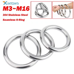 304 Stainless Steel M3-M16 Heavy Duty Welded Round Rings Solid Seamless O Ring For Rigging Marine Boat Hammock Yoga Hanging Ring