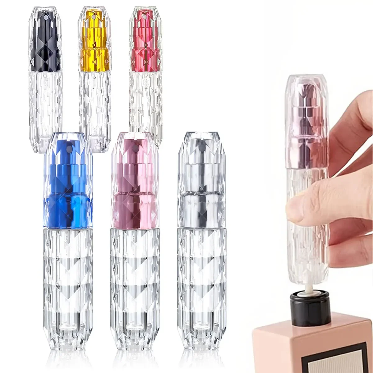 5ml Crystal Bottom Filling Perfume Bottle Liquid Container Sub-BottlingPerfume Atomizer PortableRefillable Spray EmptyBottle liu