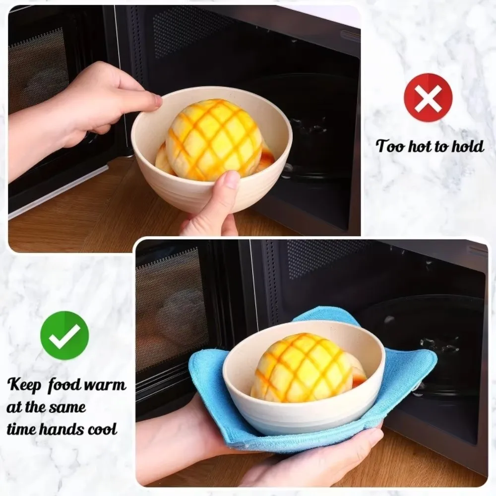 Heat Resistant Microwave Bowl Cozy Polyester Reusable Microwave Bowl Holder Multi-functional Anti Scalding Holder Microwave Use