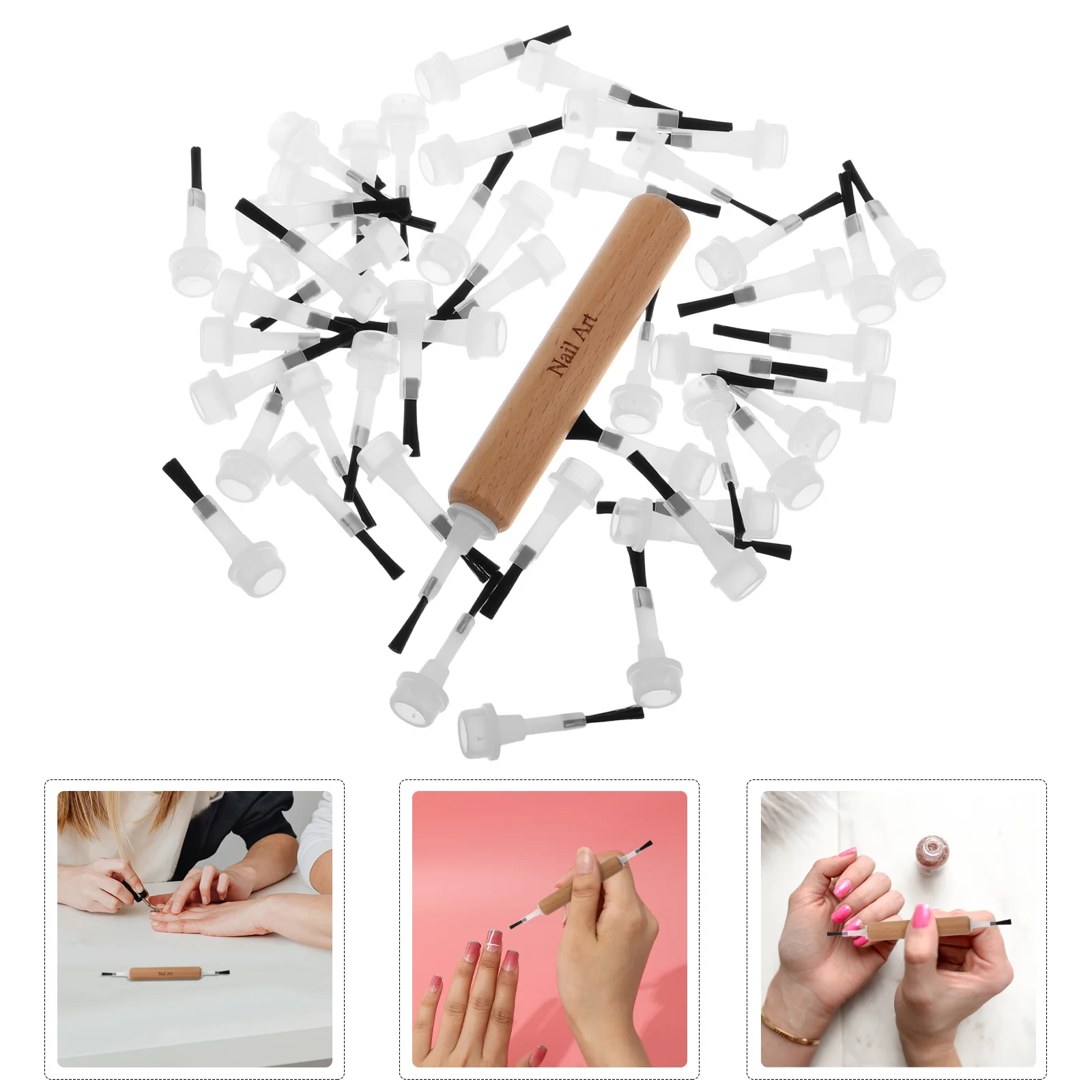 

Dual Head Professional Nail Liner Kit Detachable Replacement Brush Set Gel Nail Art Supplies Polish Tools Gel Brush Accessories