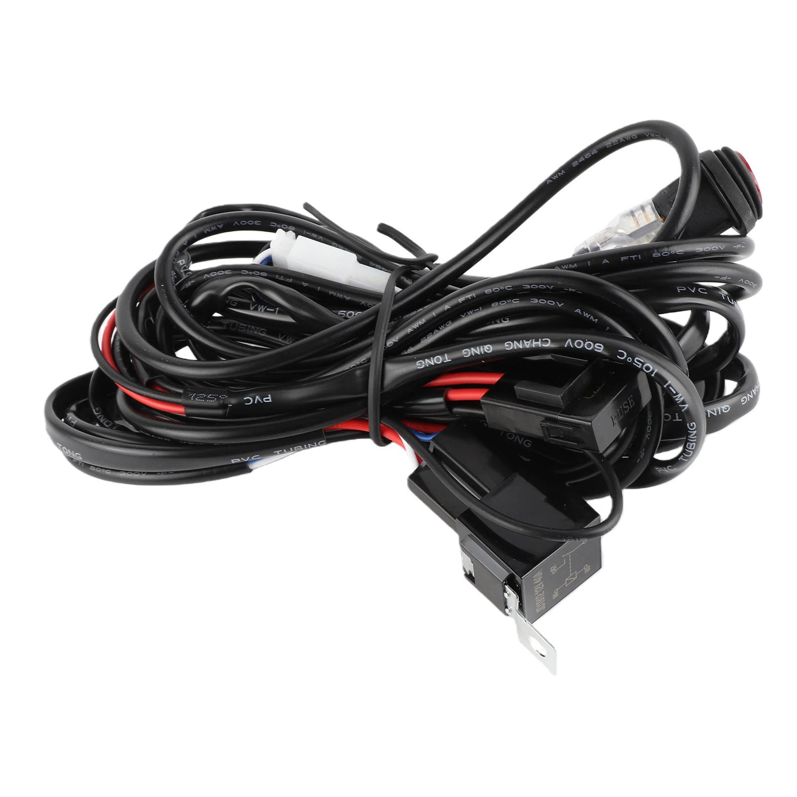 LED Light Bar Wiring Harness Kit, 300W Universal LED Work Light Bar Wiring Harness  12V 40A for Off-Road Vehicles Fit 2 Light