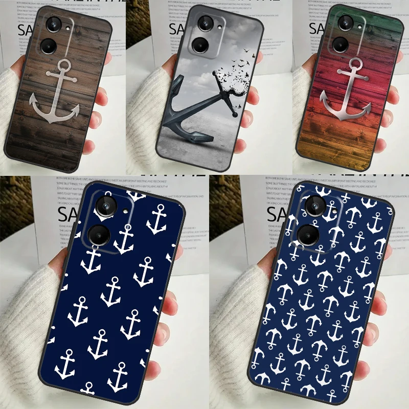 Anchor Boat Case For Realme 9 10 11 12 Pro Plus GT5 GT Neo5 C21Y C25s C30 C31 C33 C35 C51 C53 C55 C67