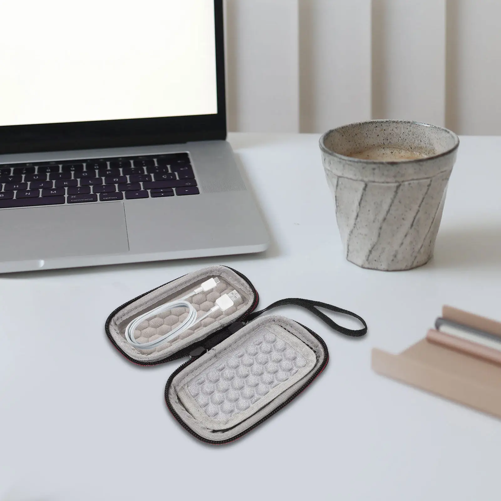 Earphone Organizer Bag Portable Compact Cable Case Eva Fabric Storage Bag Travel Headphone Carrying Case Data Cord Storage
