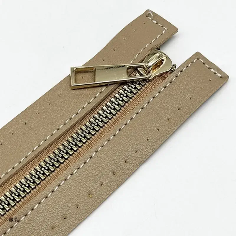 D0UD 30cm Metal Zipper PU Leather Zipper DIY Bag Replacement Hardware Accessories