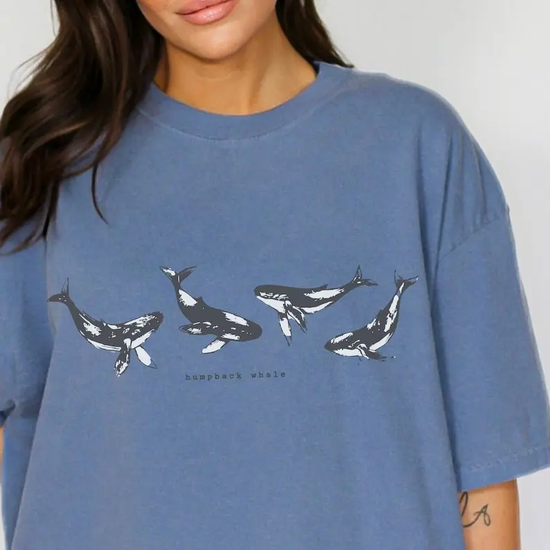 Humpback Whale Tshirt, Vintage Whale Comfort Colors Tee, Outdoor Nature Lover Gift, Vintage Inspired Graphic, Humpback Top