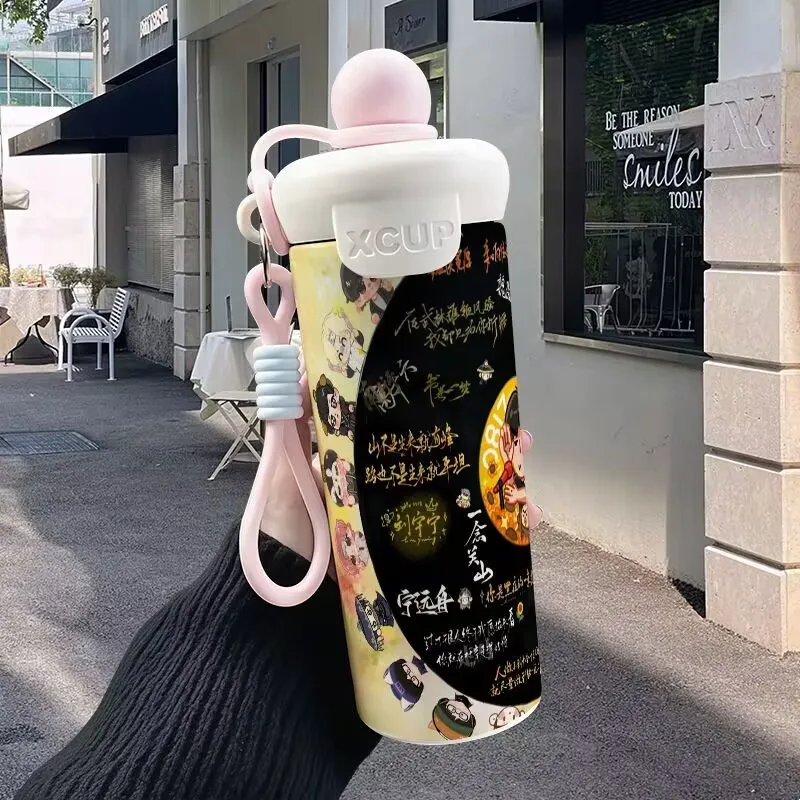 سجل احتياطي ليو يونينغ، عوامة من الفولاذ المقاوم للصدأ، قش، كوب معزول، كوب قهوة محمول بسعة كبيرة، كوب للطلاب