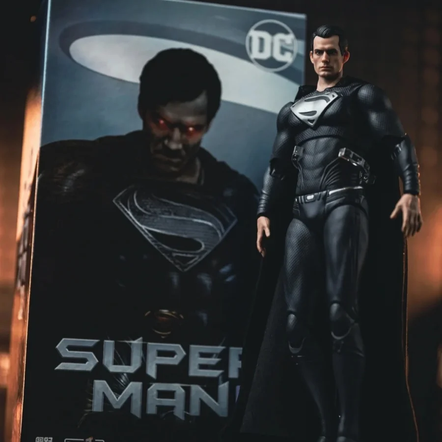 Original Fondjoy Model Black Superman Action Figure DC Superman Action Model Collectible Custom Toy In Stock Gifts