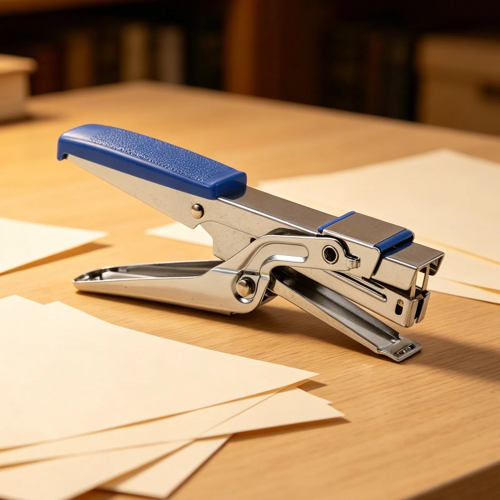 Heavy Duty Handheld Stapler Plier Style Desk Stapler Accurate Stapling for School Home Office Blue 10-Sheet Capacity Easy
