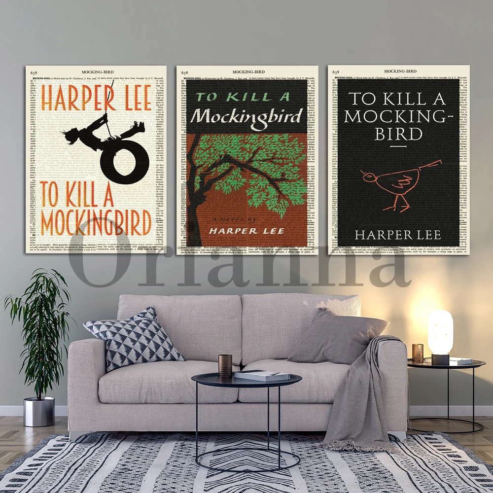 To Kill A Mockingbird  Book Cover Page Vintage Dictionary Page Retro Wall Art Canvas Prints Posters Study Office Decor Painting