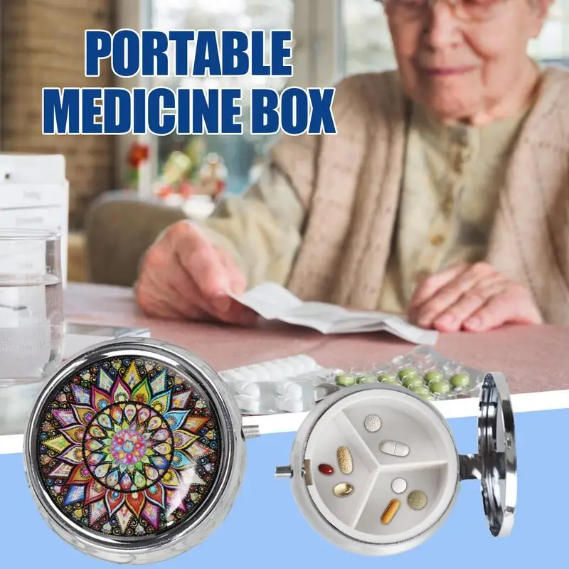 Portable Pill Box 3 Compartments Portable Pill Container Compact Medication Storage Supplement Container For Pocket Purse