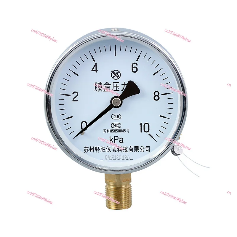 Ye100 10kpa Capsule Pressure Gauge Natural Gas Gas Oil and Gas Micro Pressure Pressure Gauge