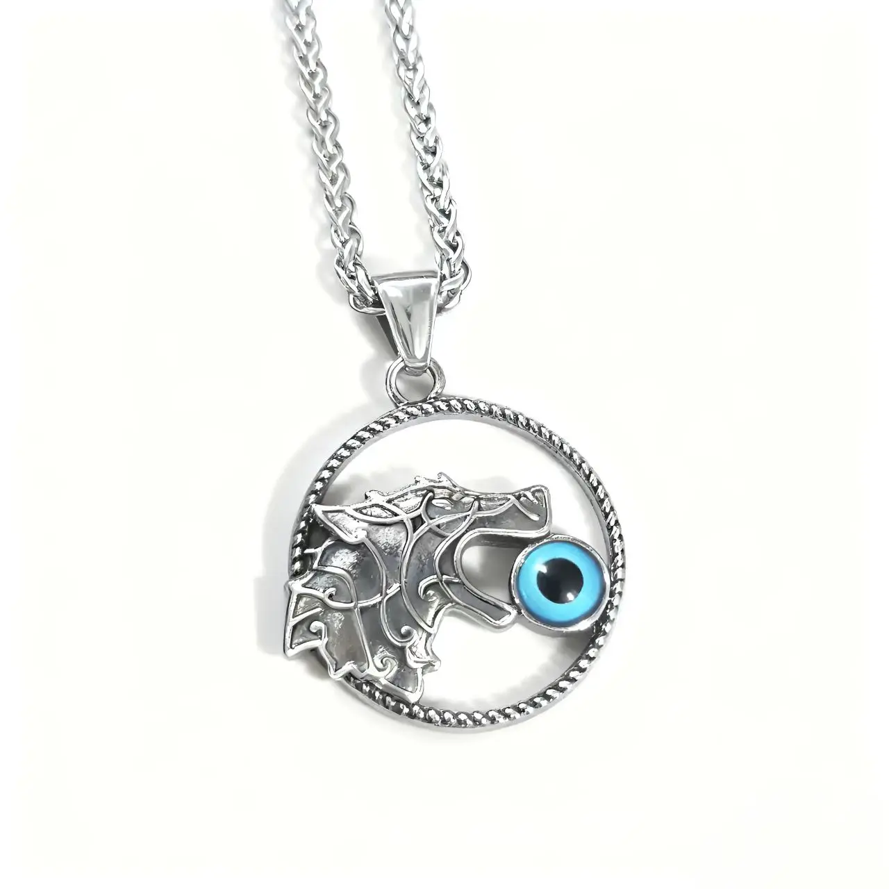 Popular fashion item: Viking Legend Wolf Howl Moon, a trendy, retro, open-work pendant inspired by Nordic mythology.