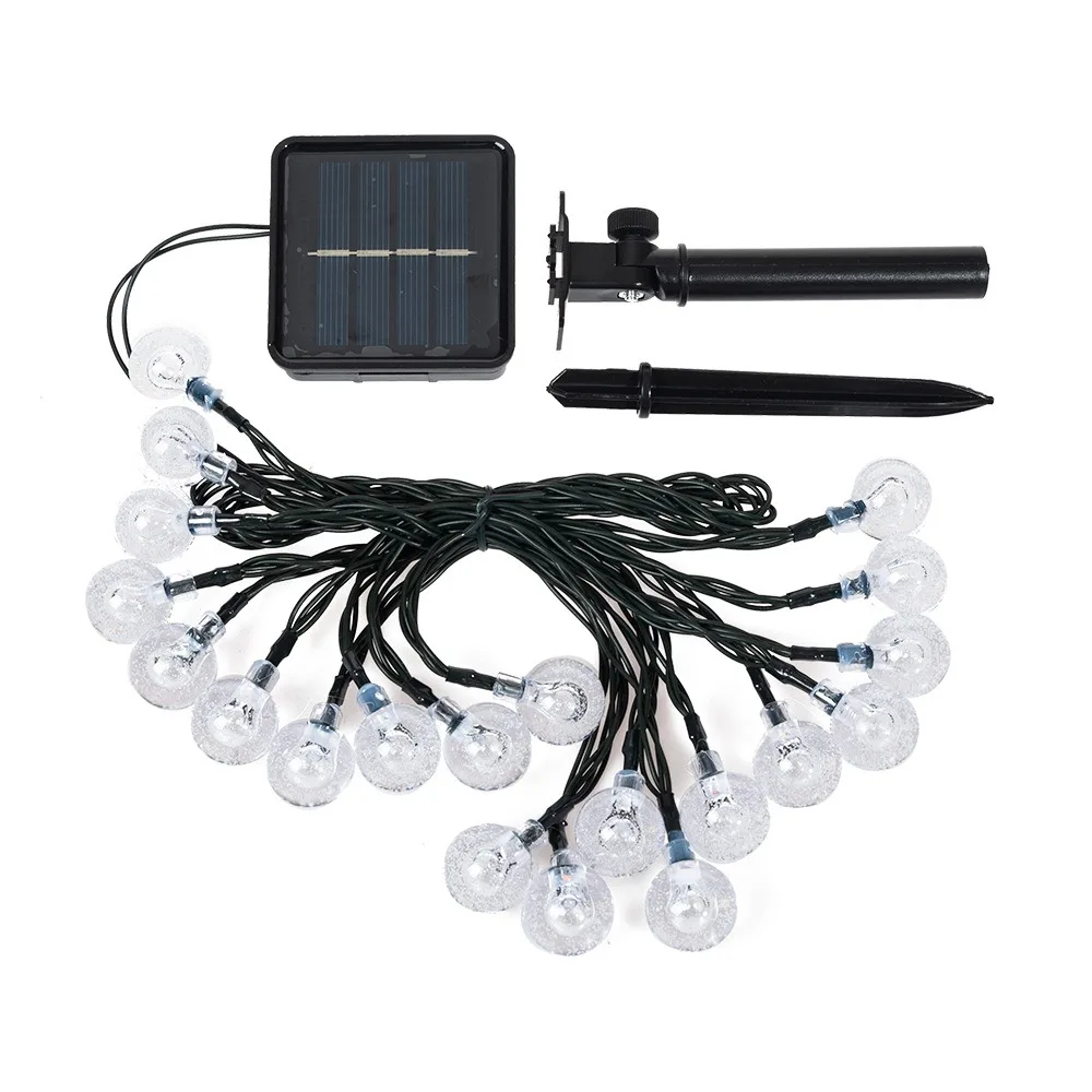 

2pcs Solar String Light LED Crystal Ball Design 8 Lighting Modes Outdoor Garden Lights for Spring Camping Ambiance Wedding Decor