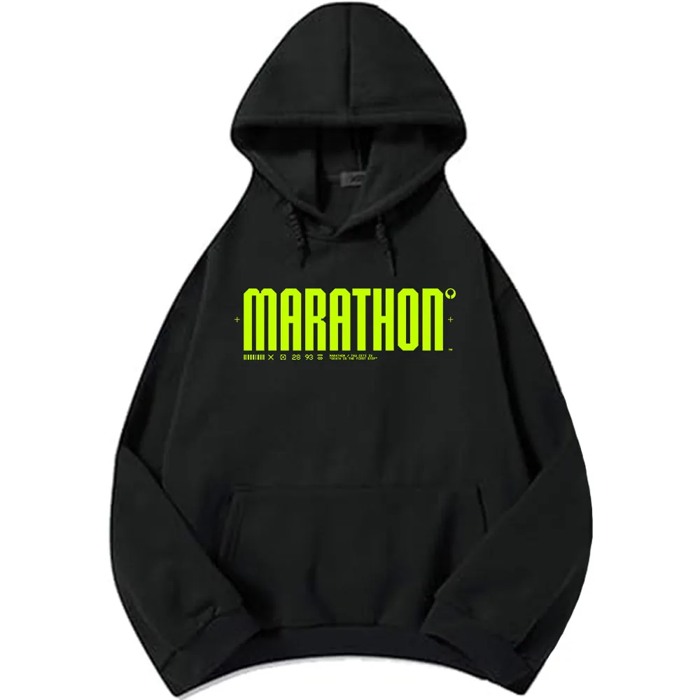Game Marathon Design Graphic Hoodies Long Sleeve Fashion Hooded Sweatshirt Fleece Soft Men Women Pullovers Printing Merch Unisex