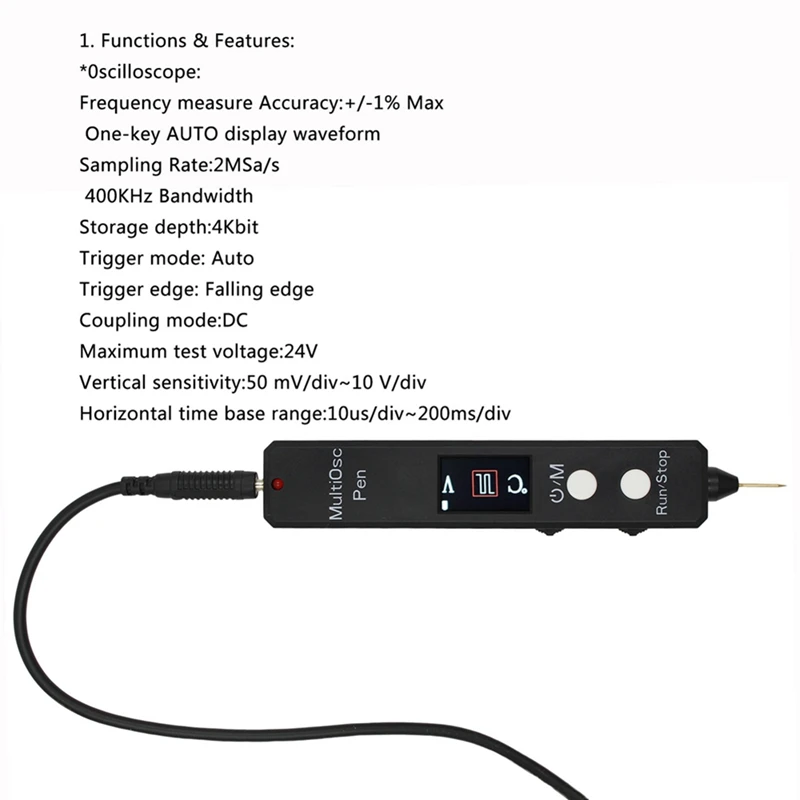 Multi OSC Pen High Precision Oscilloscope Tester Thermal Imager Resistor Diode Voltage Detection Pen