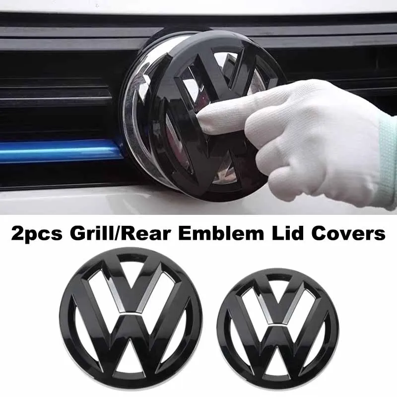 

Для VOLKSWAGEN: 2 шт. накладки на переднюю решетку и заднюю эмблему, логотипы-стикеры для Volkswagen VW POLO Golf 4-8 MK4-MK8 Sportvan, тюнинг