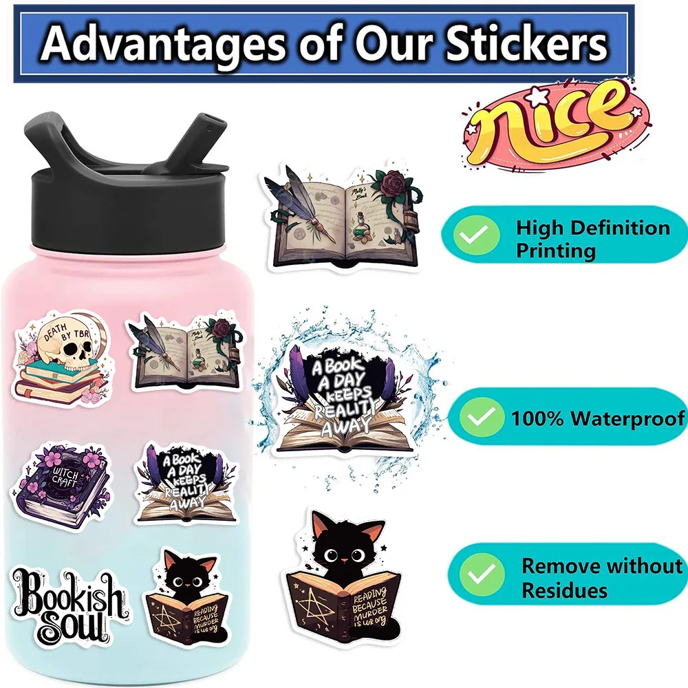 10/30/50/100PCS Purple Witch Series Reading Cartoon Sticker DIY Fridge Laptop Luggage Skateboard Graffiti Joke Sticker