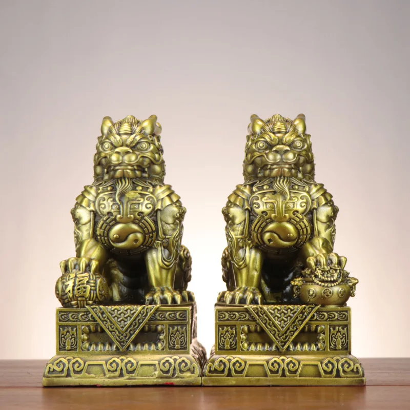 

Brass Ornament Bagua Wealth General Kirin Auspicious Beast Home Store Office Business Gift