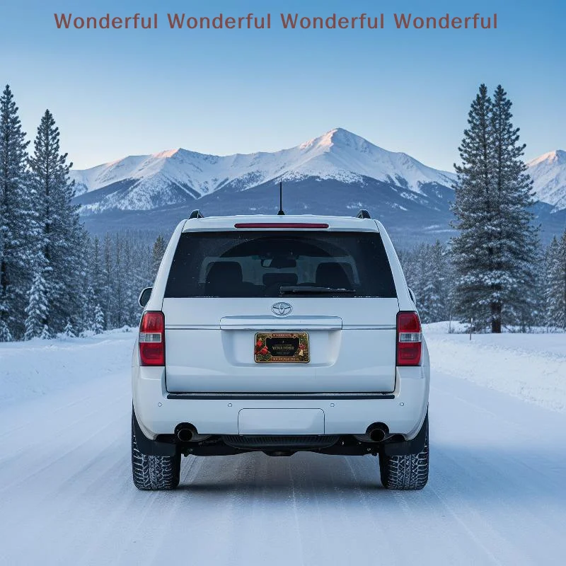 Christmas Gingerbread License Plate Frame 3D Raised Pattern Durable UV Resistant Material for All Car Types Holiday Accessory