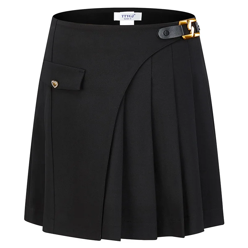 TTYGJ autumn new high waist pleated skirt A word overskirt golf skirt skirt skirt skirt autumn and winter