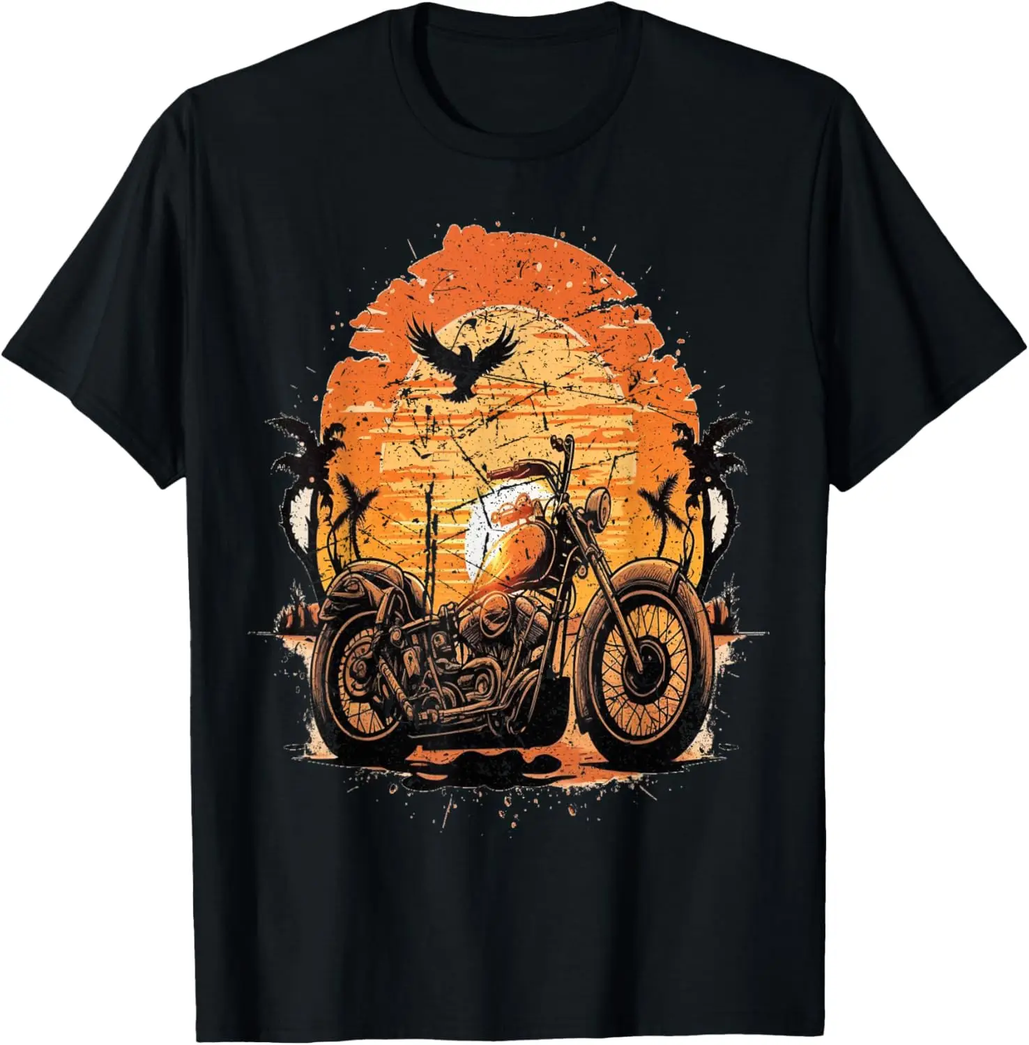

Stunning Retro Vintage Motorcycle Classic Sunset Chopper T-Shirt