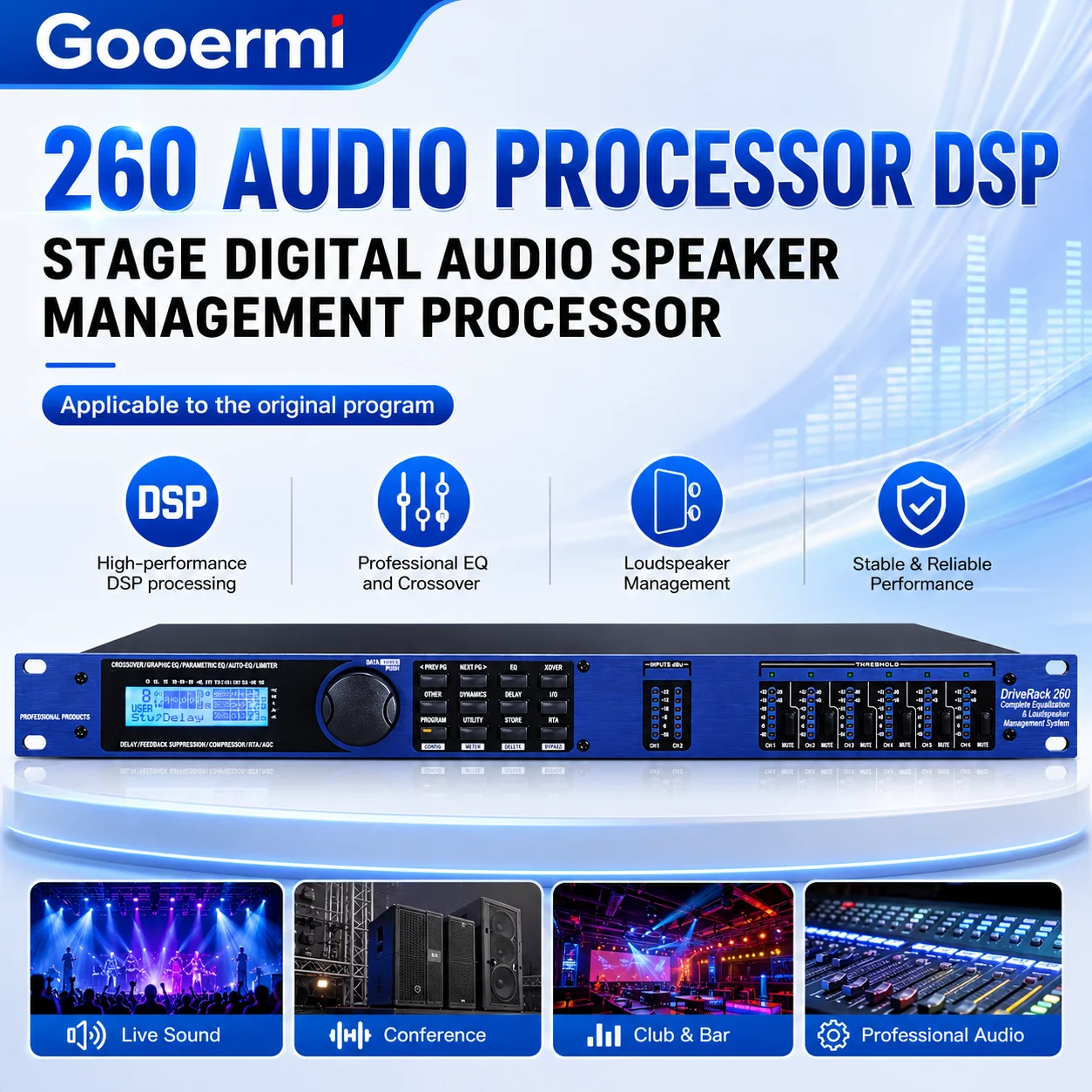 

Gooermi 260 Audio processor DSP Stage Digital Audio Speaker Management Processor Applicable to the original program