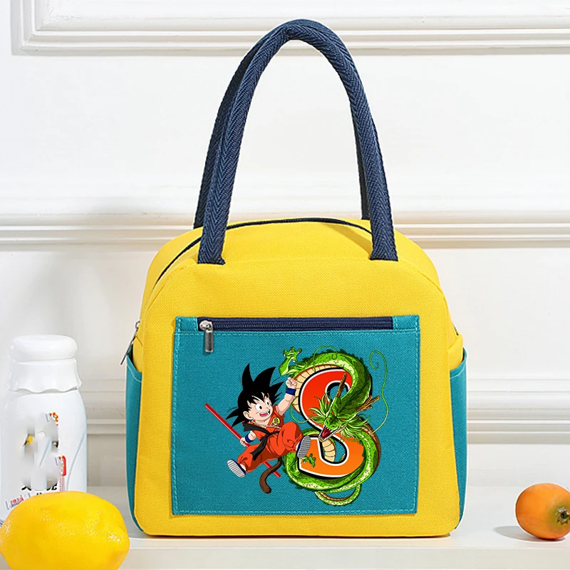 Bolsas de almuerzo con aislamiento térmico de Dragon Ball, bolsas Bento de Oxford con diseño de anime son goku, bolsa térmica portátil para niños, bolsa de comida para pícnic, regalo