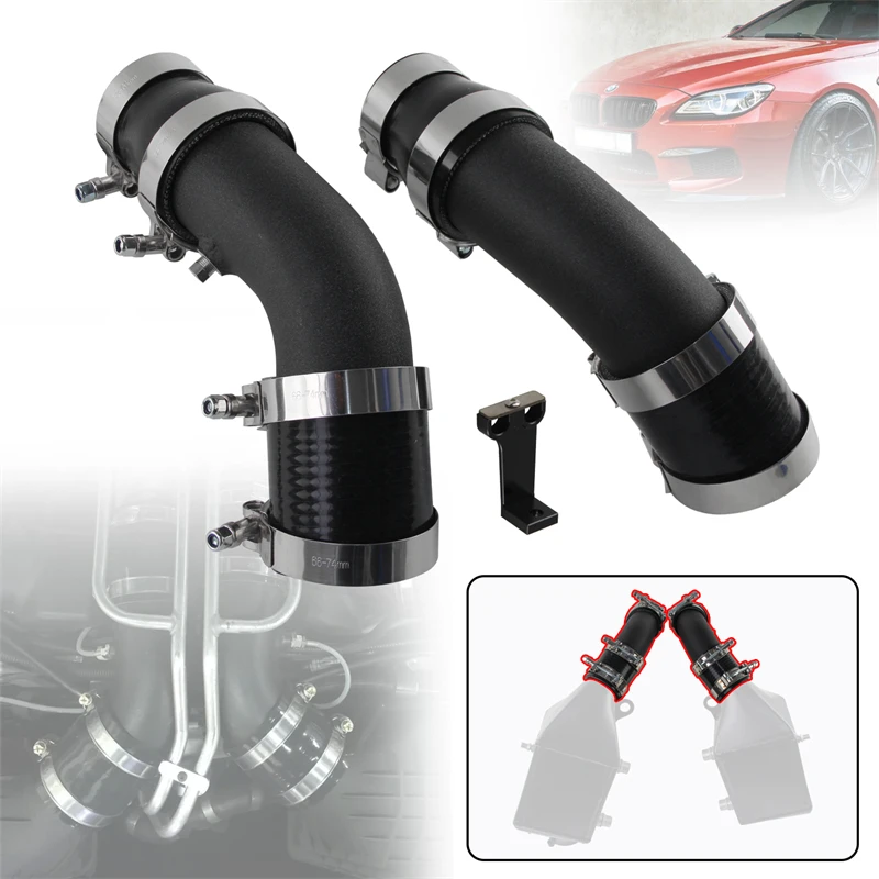 Performance Turbo Intake Charge Cooling Pipe Hose Kit For BMW M5/M6 F10 F06 F12 F13 S63 V8 4.4L Turbocharged 2013-2018 Aluminum