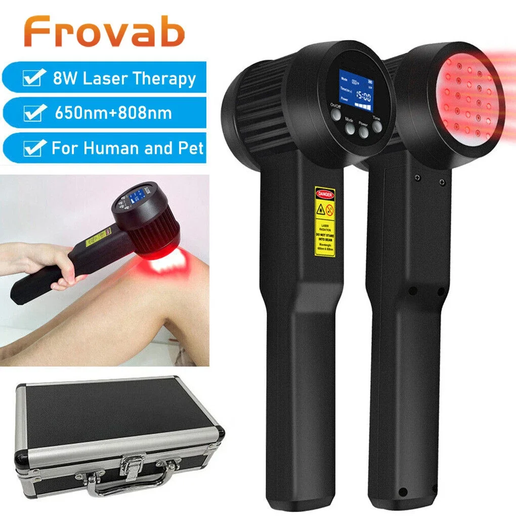 

Frovab 8W High Power Cold Laser Therapy Instrument 10x650nm+15x808nm for Deep Penetration Pain Relief Professional Physiotherapy