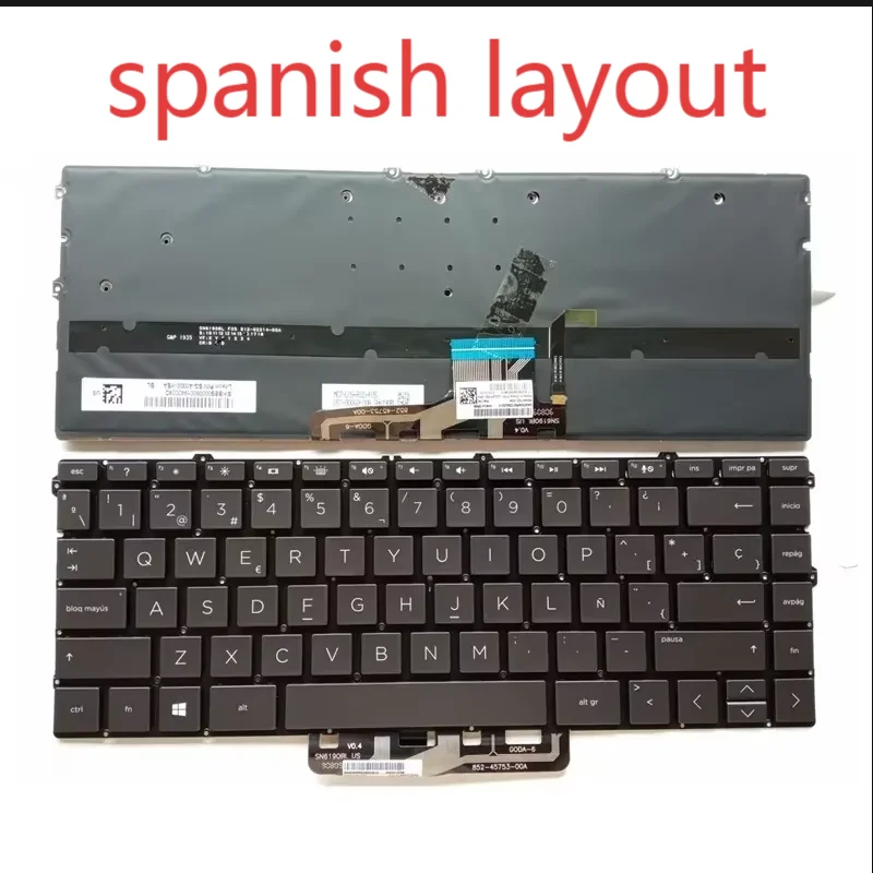 13-AW Spanish/Latin Keyboard For HP Spectre x360 13-AW0003DX 13-AW0008CA 13-AW0013DX 13-AW0020NR 13-AW0023DX TPN-Q225 Backlit SP