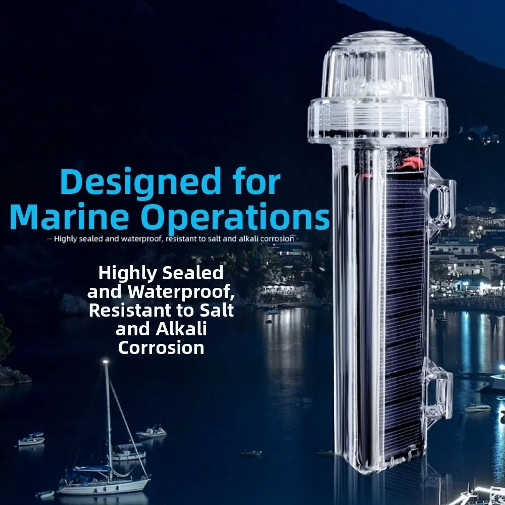 

Tricolor Light Solar Ocean Signal Light Solar Powered Waterproof Ship Warning Light High Brightness Strobe Flash