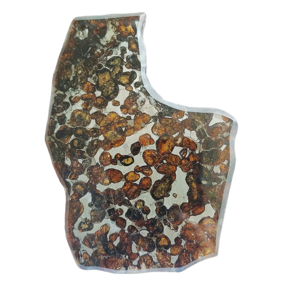 53.6g SERICHO Pallasite Olive Meteorite Slices Olive Meteorite Specimen Natural Meteorite Material - From Kenya - QA234