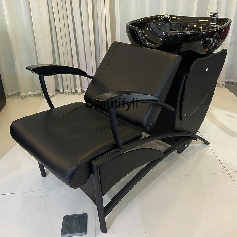 

Customized Shampoo Chair Hair Saloon Dedicated Lying Half Flushing Bed Cosmetology Shop Sitting Spa Bed Space Saving