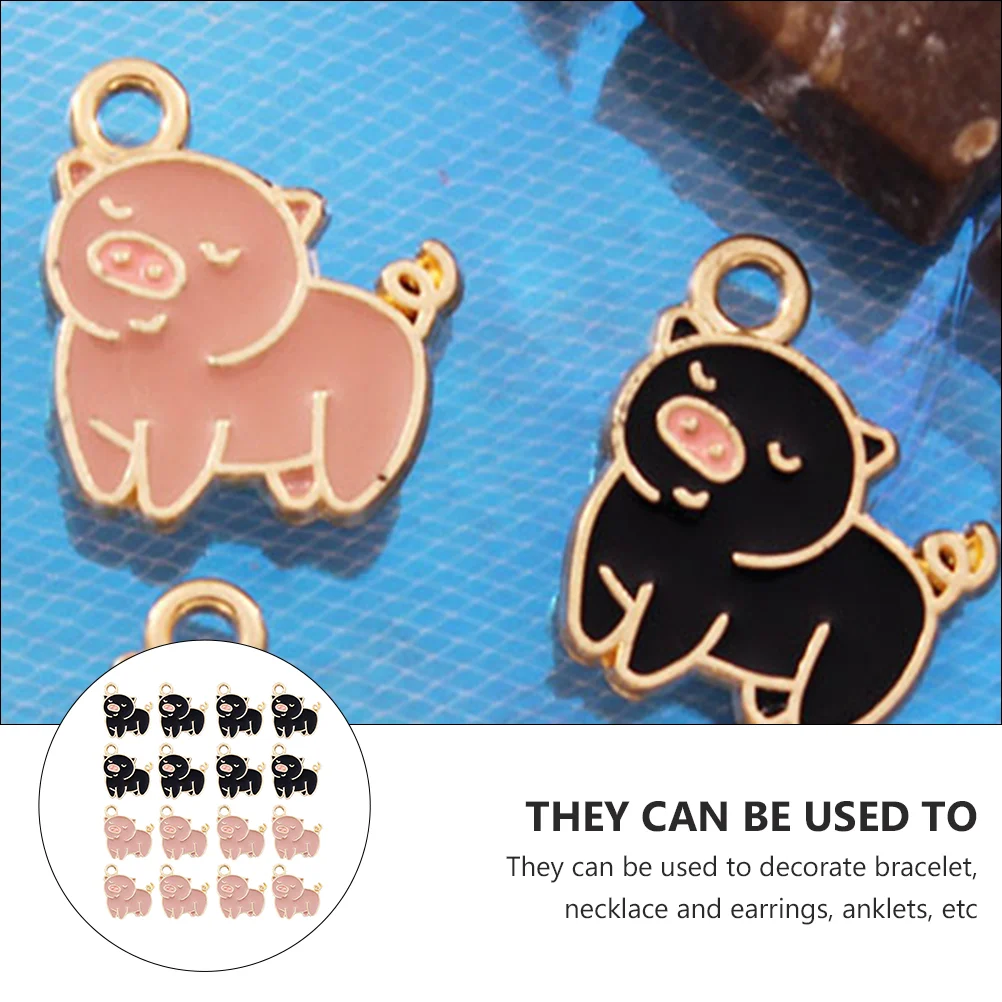 20 Pcs Animal Jewelry Accessories Bracelet Pendant Necklace Craft Charm Piggy DIY Charms