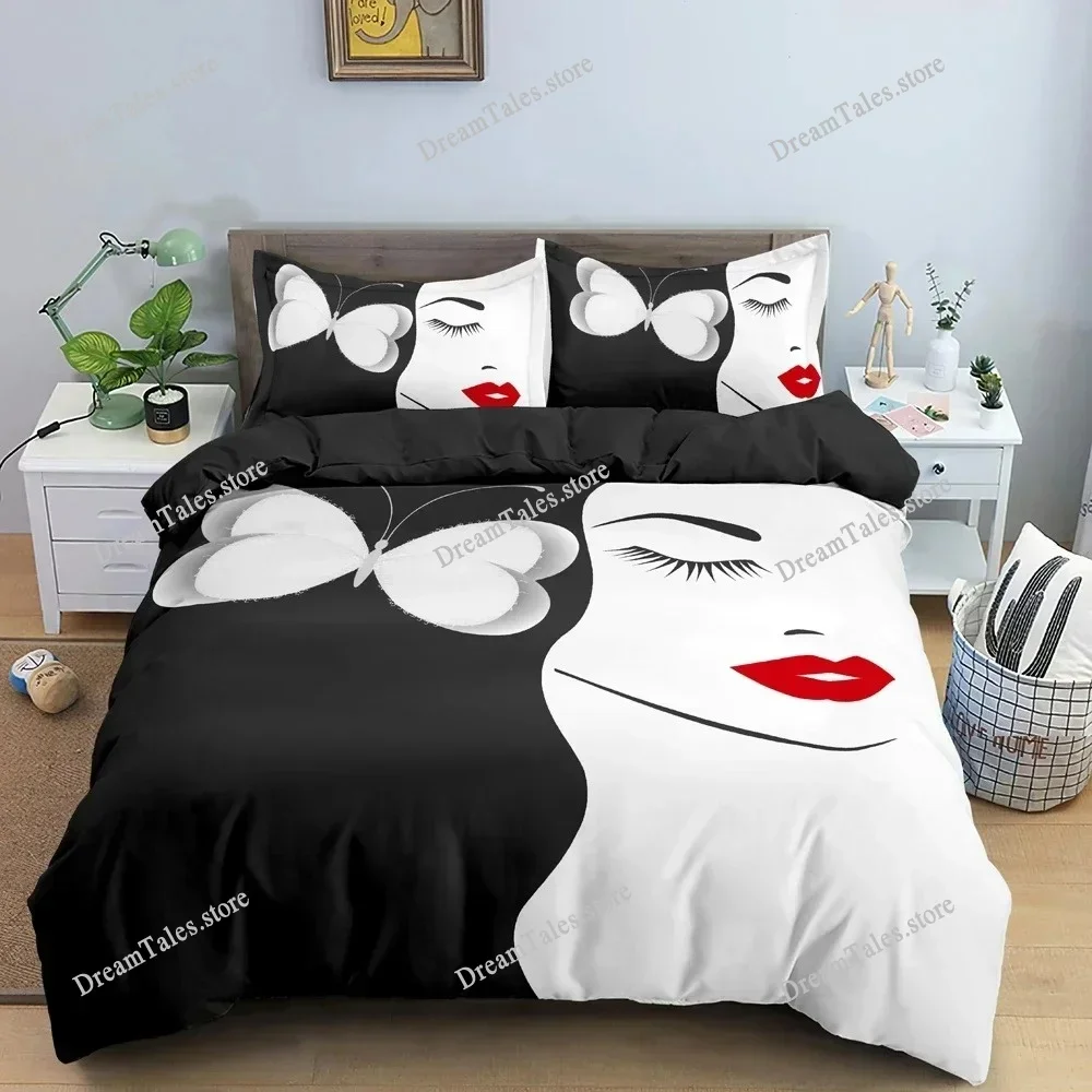 

Woman Portrait Bedding Set 3D Duvet Cover Comforter Covers For Girls Bedroom Twin King ​Size Quilt Cover With Pillowcase