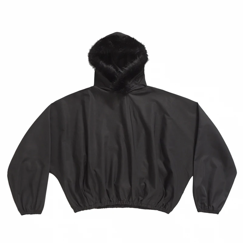 

Kanye West пуловер с меховым воротником и капюшоном, персонализированная уличная брендовая ветрозащитная компактная толстовка с капюшоном KANYE WEST