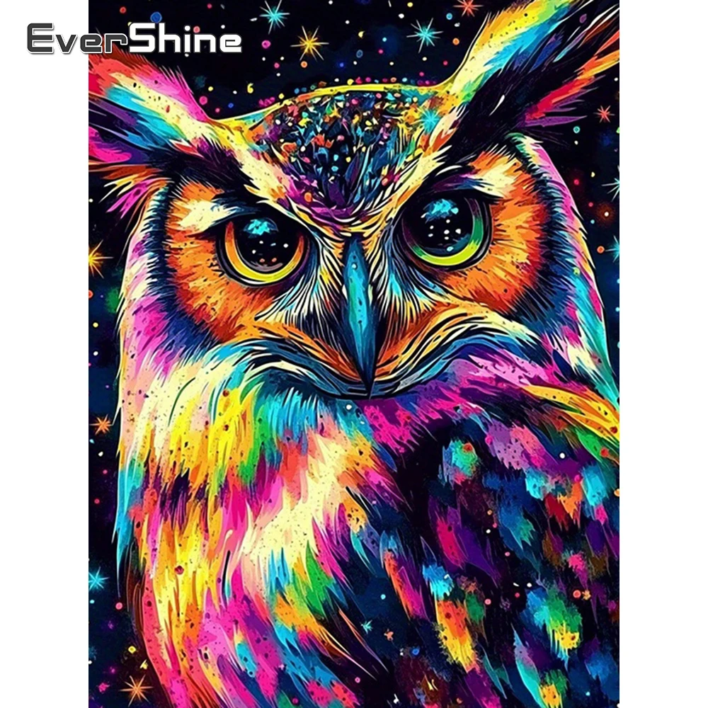 

Алмазная мозаика Evershine: Сова, полная вышивка, квадратные стразы, набор для рукоделия, картина с животными, DIY, красочное украшение для дома