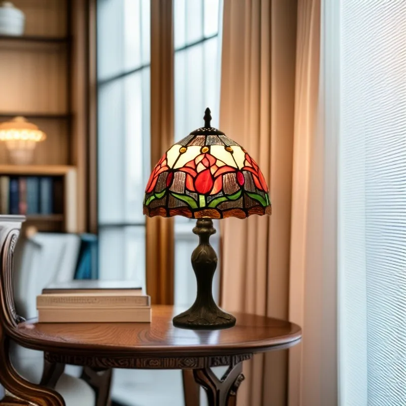 

Пасторальный деревенский кабинет, спальня, прикроватный тюльпан, креативная декоративная настольная лампа ручной работы