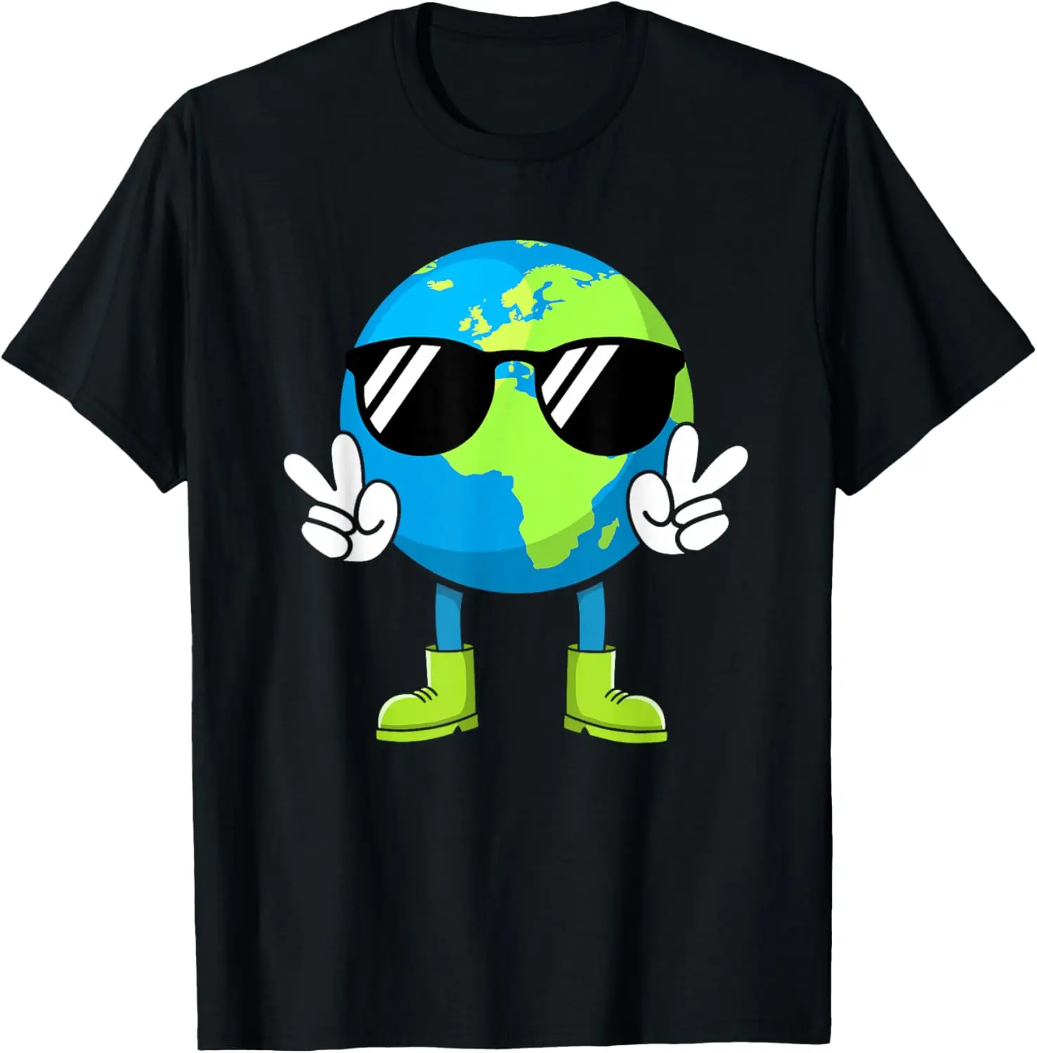 

Cool Earth Day Peace Sign Graphic T-Shirt Cotton Short Sleeve Crew Neck Tee for Men