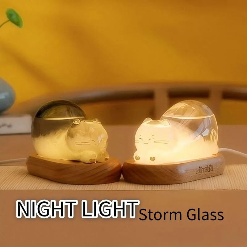 Forbidden City Imperial Cat Storm Glass Weather Predictor Desktop Decor Creative Night Light Girlfriend Birthday Gift