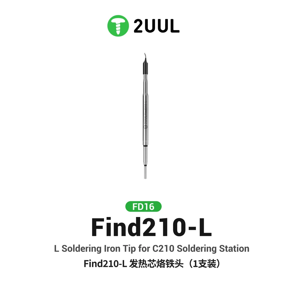 2UUL FD16 Find210-L C210 Soldering Iron Tip Replacement for C210 Soldering Station Model Fine Point Precision Electronics Repair