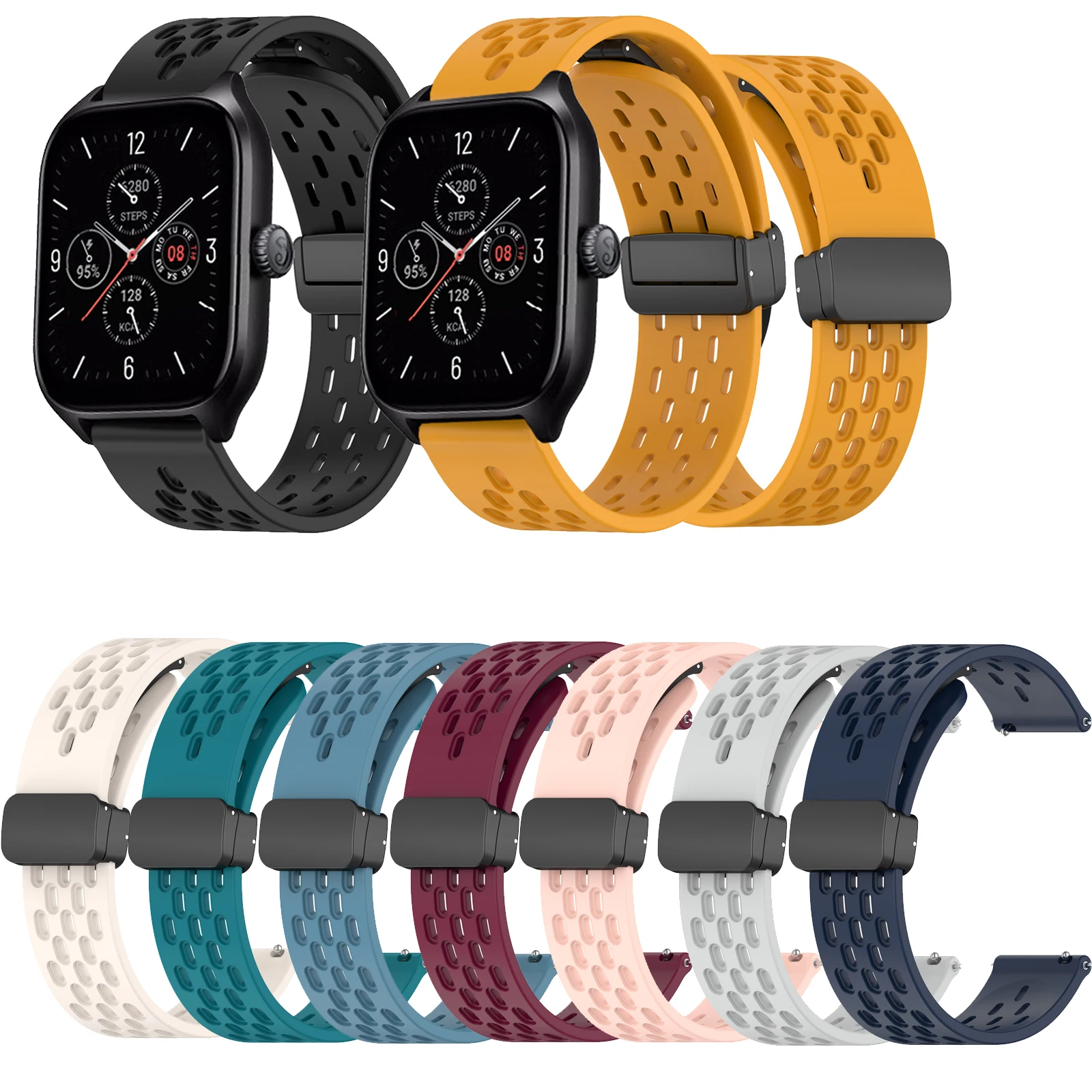 Silikon Uhren armband Magnets chnalle Armband für Huami Amazfit Bip Lite GTS 4/3 2e/Gts2 Mini Smart Watch 20mm 22mm Armband