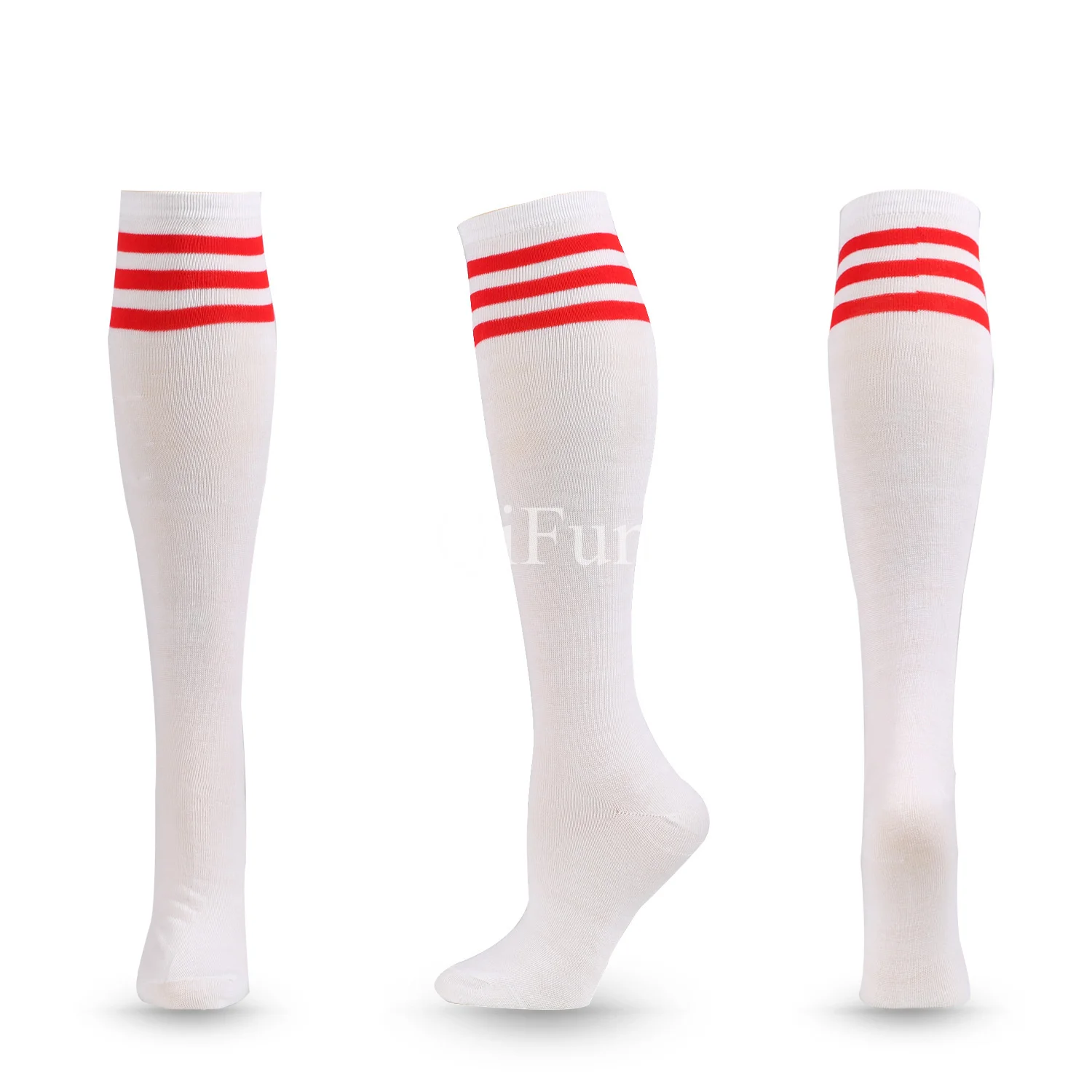 Unisex Kompressionssocken Fußballsocken Rutschfeste lange Röhre Kniestrümpfe Socken Gestreifte Fußballsocken Laufsportsocken – Detail 24