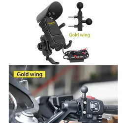 Suporte De Telefone De Carregamento Automático Da Motocicleta, Suporte De Suporte De Navegação Especial Para Honda Gold Wing 1800 Goldwing GL1800GL