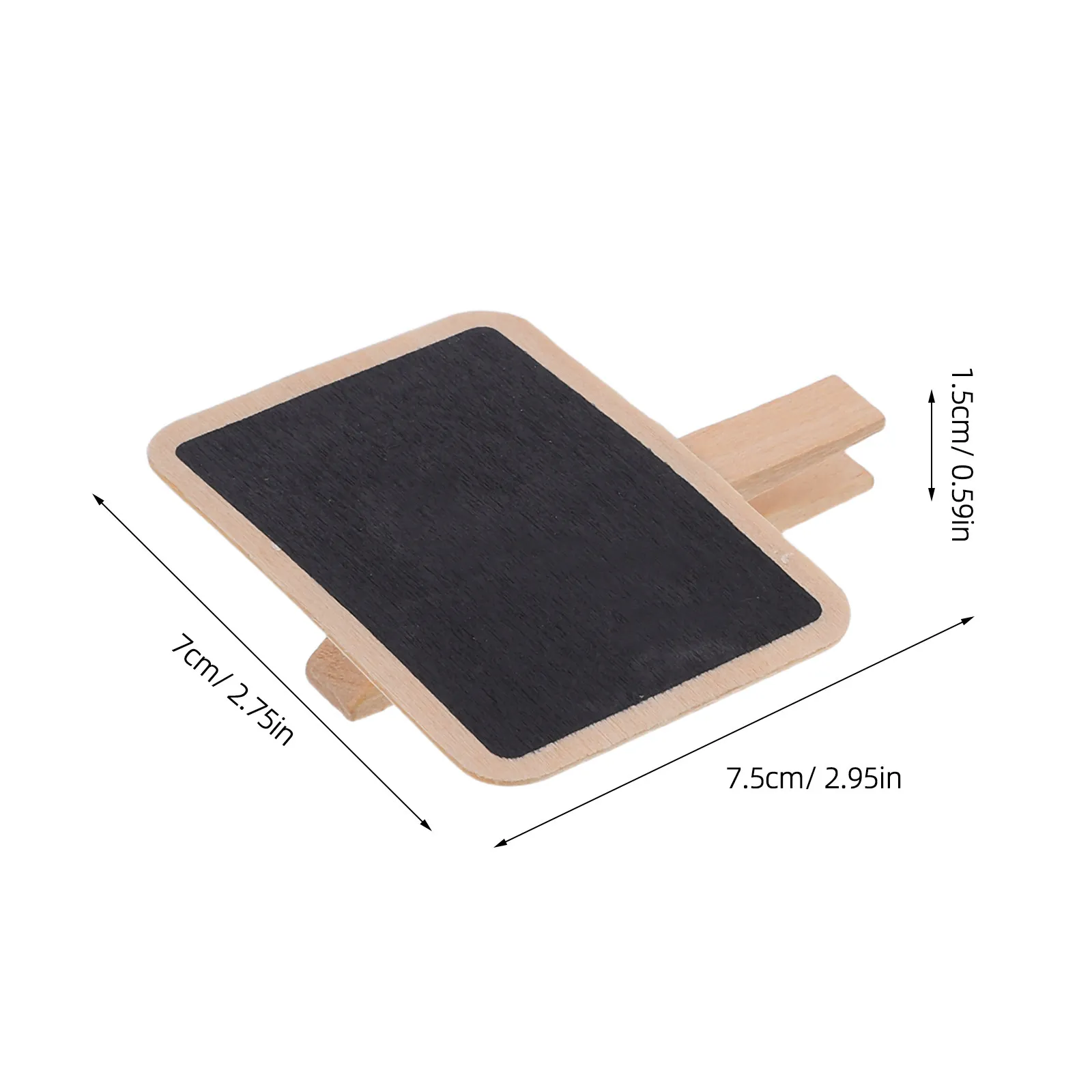 40Pcs Small Rectangle Chalkboard Clip Signs Wood Mini Blackboard Labels for Kitchen Office Store Food Baskets Memo Tags