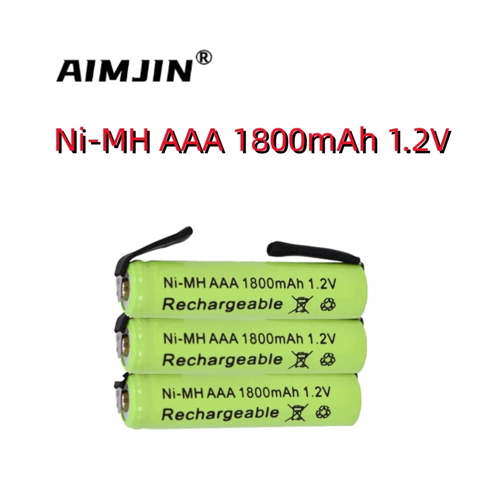 

1.2V 1800mah Ni-Mh AAA Rechargeable Battery Cell, with Solder Tabs for Philips Braun Electric Shaver, Razor, Toothbrush