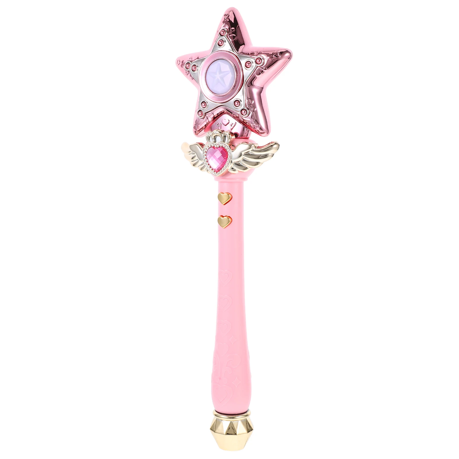 

Princess Light up Rotating Kids Pink Star Glow Scepter Child Safe Fun Creativity Playtime Birthday Stage