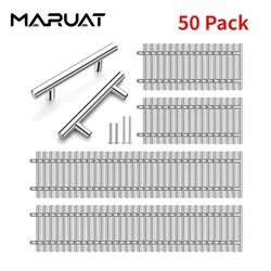 50 Pack 3 Inches Hole Center Cabinet Pulls Stainless Steel Drawer Handles 5 Inch Length Cupboard Handles for Kitchen Dresser Bar