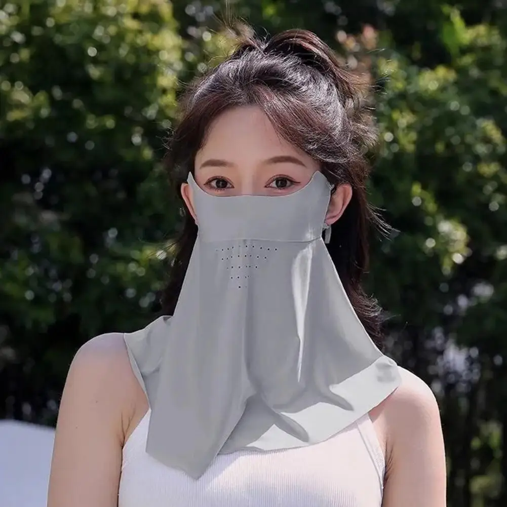 Ледяная шелковая солнцезащитная маска, модная дышащая тонкая бесследная маска, маска с защитой от ультрафиолета, велосипед, велоспорт
