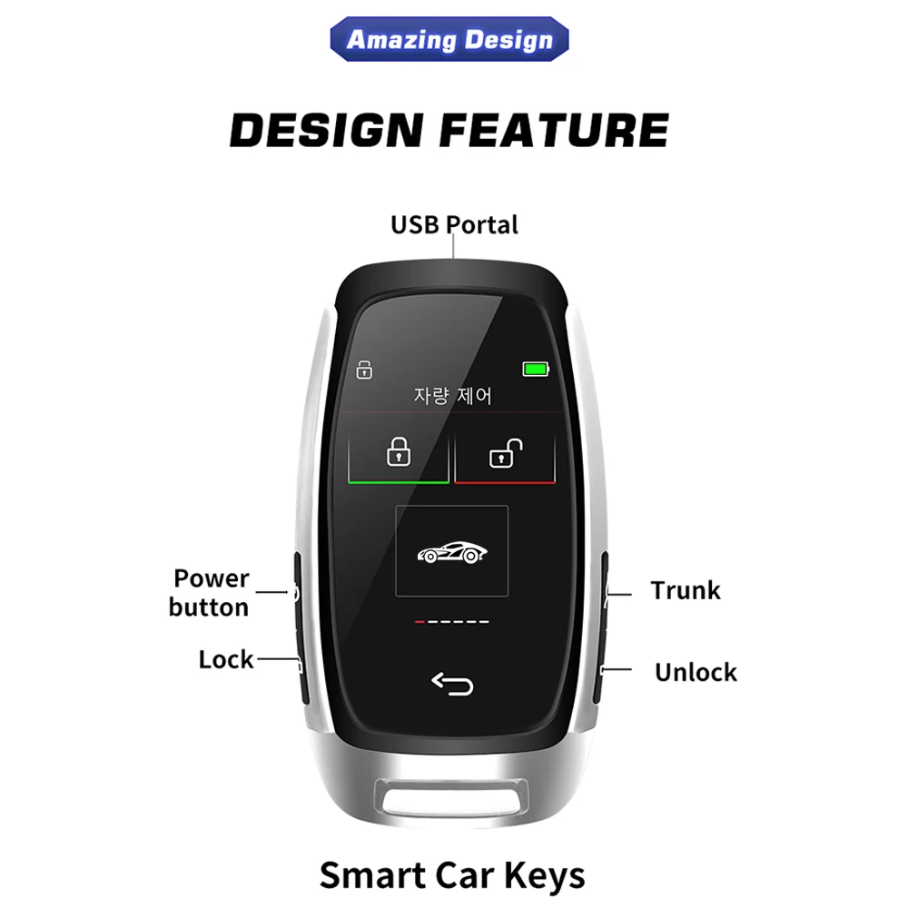 Audi/Ford/Mazda/Toyota/Porsche Modifiye Evrensel Akıllı LCD Araba Anahtarı CF920 Kore/İngilizce Otomatik Kilit Tüm Anahtarsız Git Uzaktan Anahtar